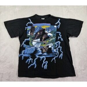 Vintage American Thunder T Shirt Mens Large Eagle Biker‎ 90s
